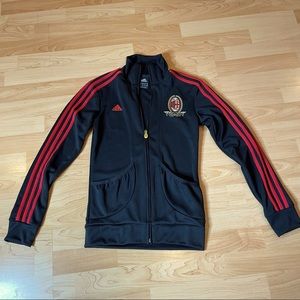 Adidas - Retro, AC Milan Track Black Red Stripe Soccer Jacket  Woman’s XS  (0198